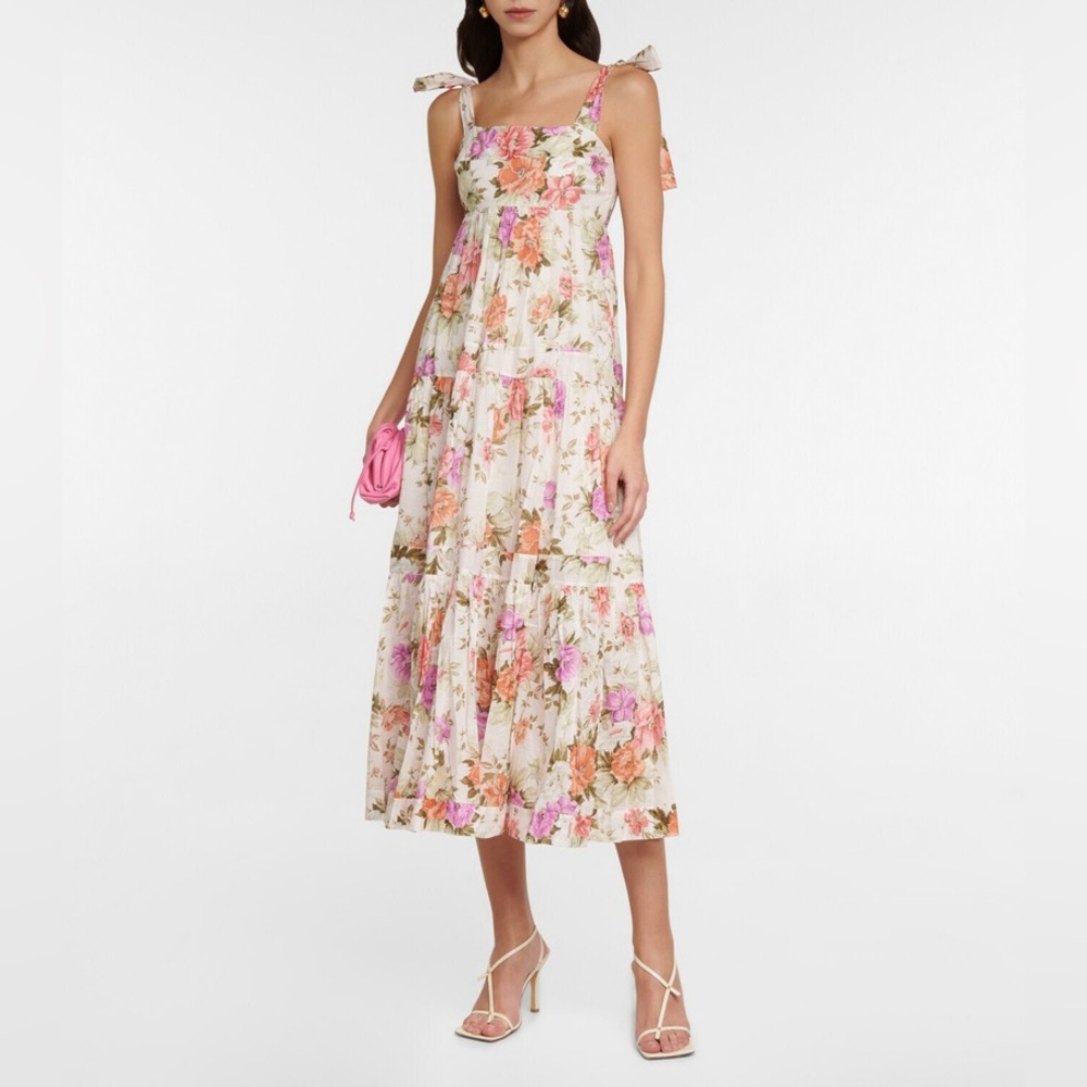 Zimmermann Pattie Shoulder Tie Dress Sz 2